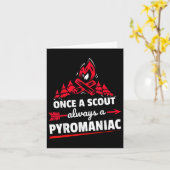 Funny Scouting Pyromaniac Campfire Kaart (Gele Bloem)