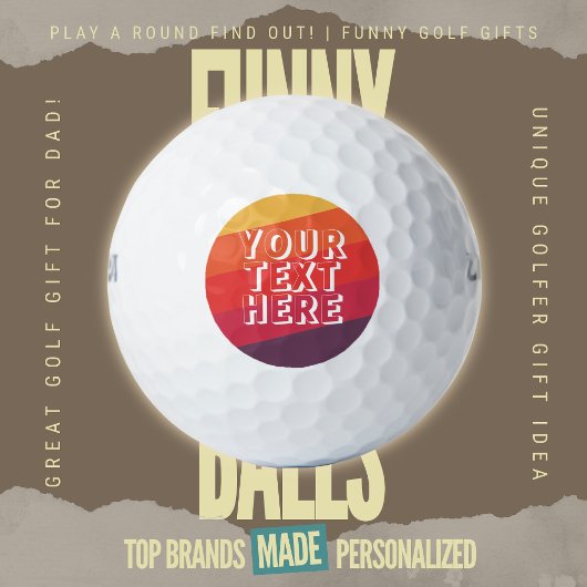 Funny Scramble Golf Dad Retro Sunset Add Text Golfballen