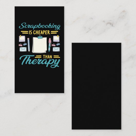 Funny Scrapbooking Therapy Book Crafting Hobby Visitekaartje (Voorkant / Achterkant)