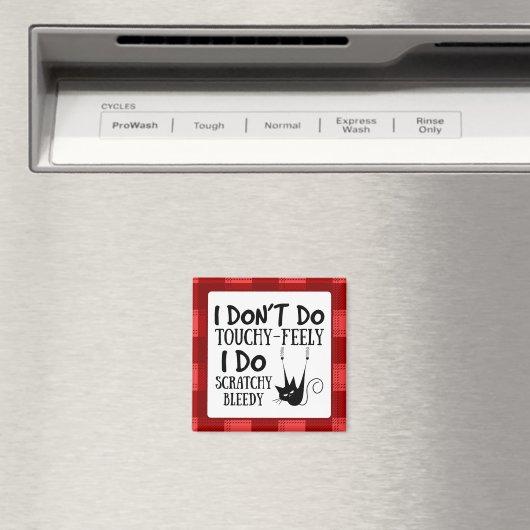 Funny Scratching Cat Cartoon Meme Magneet (Insitu (Vaatwasser))