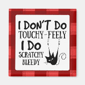 Funny Scratching Cat Cartoon Meme Magneet (Voorkant)