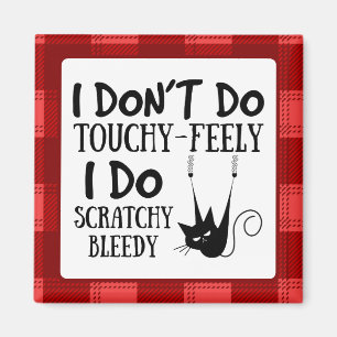 Funny Scratching Cat Cartoon Meme Magneet