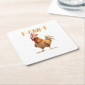 Funny Screaming Chicken F Caw F Humor Kartonnen Onderzetters (Schuin)