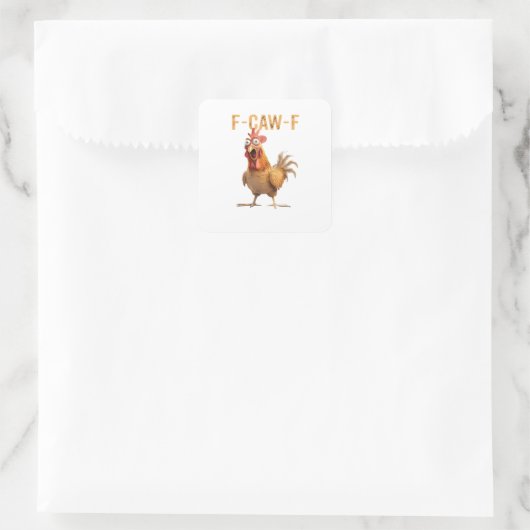 Funny Screaming Chicken F Caw F Humor Vierkante Sticker (Tas)