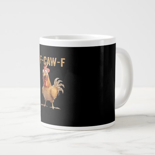 Funny Screaming Chicken F-Caw-F Joke Design Classi Grote Koffiekop (Voorkant rechts)