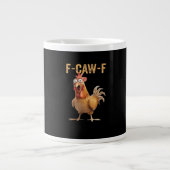 Funny Screaming Chicken F-Caw-F Joke Design Classi Grote Koffiekop (Voorkant)