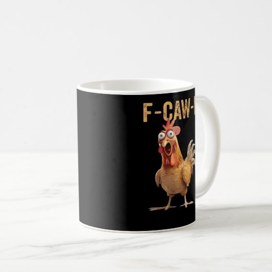 Funny Screaming Chicken F-Caw-F Joke Design Classi Koffiemok (Voorkant rechts)