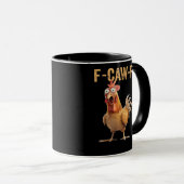 Funny Screaming Chicken F-Caw-F Joke Design Classi Mok (Voorkant rechts)