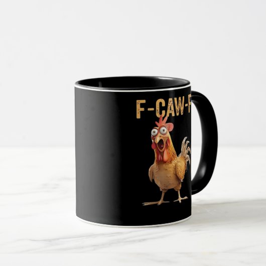 Funny Screaming Chicken F-Caw-F Joke Design Classi Mok (Voorkant rechts)