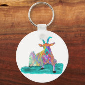 Funny Screaming Goat Animal Art Painting Design Sleutelhanger (Voorkant)