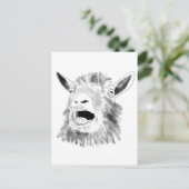 Funny Screaming Goat Drawing Quirky Animal Art Briefkaart (Staand voorkant)