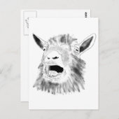 Funny Screaming Goat Drawing Quirky Animal Art Briefkaart (Voorkant / Achterkant)
