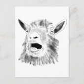 Funny Screaming Goat Drawing Quirky Animal Art Briefkaart (Voorkant)