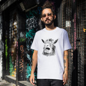 Funny Screaming Goat Drawing Quirky Animal Art T-shirt