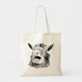 Funny Screaming Goat Drawing Quirky Animal Art Tote Bag (Voorkant)