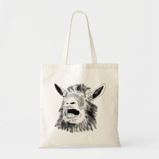Funny Screaming Goat Drawing Quirky Animal Art Tote Bag (Voorkant)