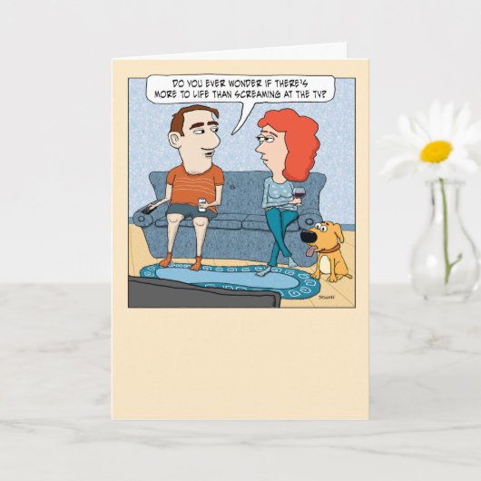 Funny Screaming op de tv-dag Kaart (Kleine Plant)