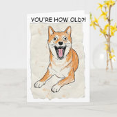 Funny Screaming Shiba Inu - Internal Chaos Crayon  Kaart (Gele Bloem)