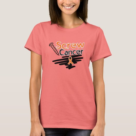 Funny Screw Leukemia Cancer T-shirt (Voorkant)