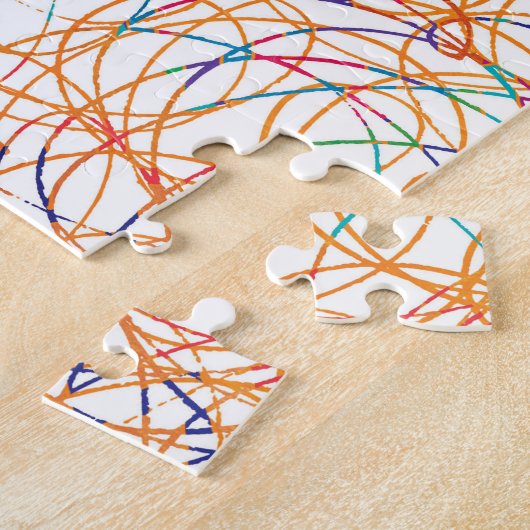 Funny Scribbles die het regenboogpatroon uitdagen Legpuzzel (Zijkant)