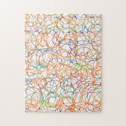 Funny Scribbles die het regenboogpatroon uitdagen Legpuzzel (Verticaal)