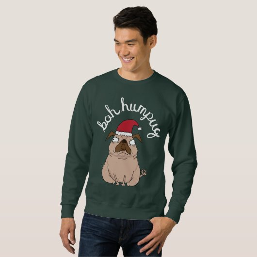 Funny Scrooge Pug Ugly KerstSweater Trui (Voorkant volledig)