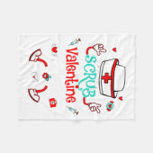 Funny Scrub Valentines Day Nurse Crew Family Group Fleece Deken (Voorkant (Horizontaal))