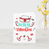 Funny Scrub Valentines Day Nurse Crew Family Group Kaart (Gele Bloem)