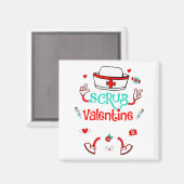 Funny Scrub Valentines Day Nurse Crew Family Group Magneet (Voorkant / Achterkant)