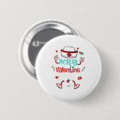 Funny Scrub Valentines Day Nurse Crew Family Group Ronde Button 5,7 Cm (Voorkant /achterkant)