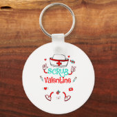 Funny Scrub Valentines Day Nurse Crew Family Group Sleutelhanger (Voorkant)