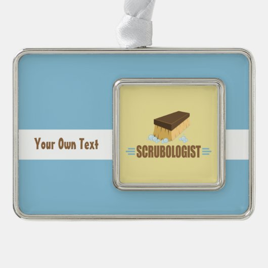 Funny Scruboloog Verzilverd Omlijst Ornament (Voorkant)