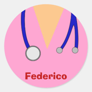 Funny scrubs neigt tot groots ontwerp ronde sticker