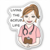 Funny Scrubs Pun | Verpleegkundigen, artsen, zorgv Sticker (Voorkant)