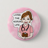 Funny Scrubs Pun | Verpleegkundigen Ronde Button 5,7 Cm (Voorkant)
