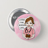 Funny Scrubs Pun | Verpleegkundigen Ronde Button 5,7 Cm (Voorkant /achterkant)