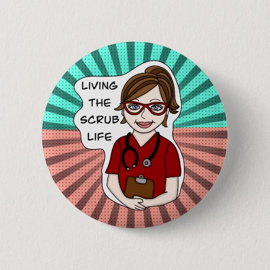 Funny Scrubs Pun | Verpleegkundigen Ronde Button 5,7 Cm (Voorkant)
