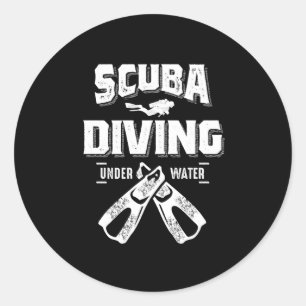 Funny scuba die T Shirt duikt voor duikers Ronde Sticker