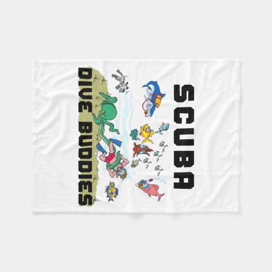 Funny Scuba Dive Buddy  Fleece Deken (Voorkant (Horizontaal))