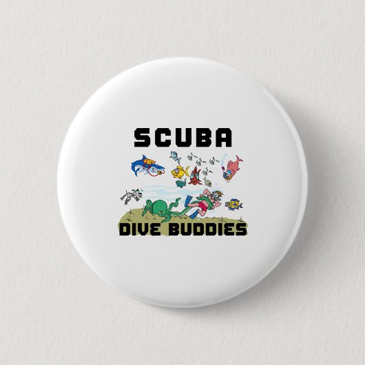Funny Scuba Dive Buddy  Ronde Button 5,7 Cm (Voorkant)