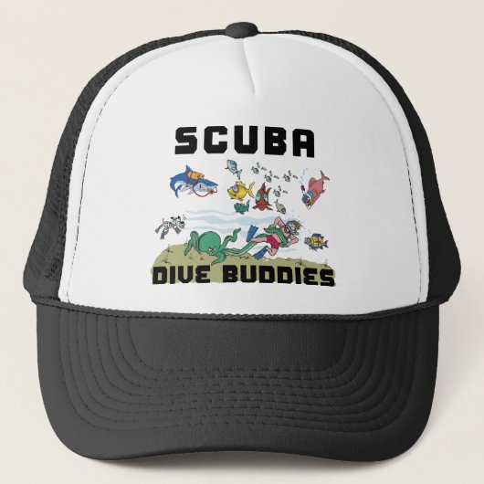 Funny SCUBA Dive Buddy Trucker Pet (Voorkant)