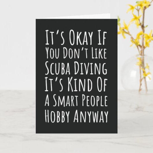 Funny Scuba Diver Cards Humor Snorkeling Ocean Kaart (Gele Bloem)