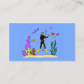 Funny scuba diver instructeur cartoon visitekaartje (Achterkant)