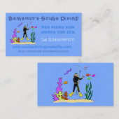Funny scuba diver instructeur cartoon visitekaartje (Voorkant / Achterkant)
