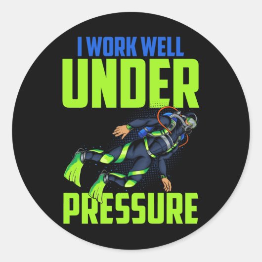 Funny Scuba Diver Joke Ronde Sticker (Voorkant)