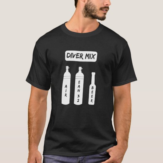 Funny Scuba Diver Mix Oxygen Bottle Scuba Beer Div T-shirt (Voorkant)