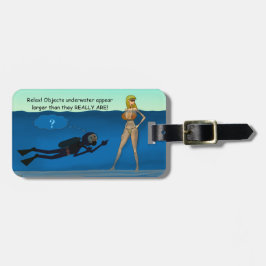 FUNNY SCUBA DIVER UNDERWATER GIRL, DIVERT GIFT BAGAGELABEL