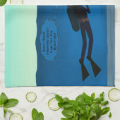 FUNNY SCUBA DIVER UNDERWATER GIRL, DIVERT GIFT THEEDOEK (Gevouwen)