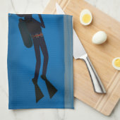 FUNNY SCUBA DIVER UNDERWATER GIRL, DIVERT GIFT THEEDOEK (Quarter Fold)