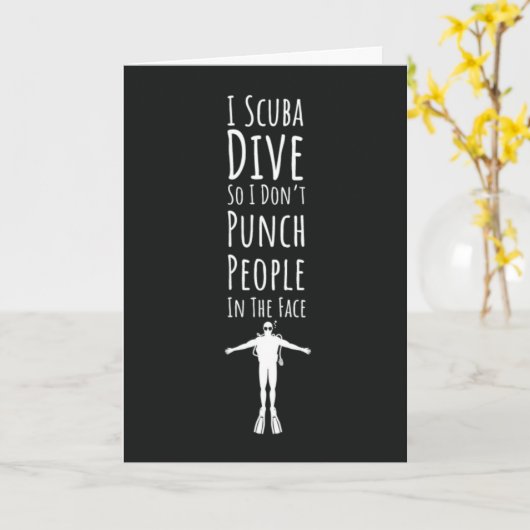 Funny Scuba Diving Cards Diver Snorkeling Humor Kaart (Gele Bloem)